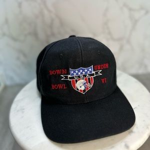 Restored Vintage Down Under Bowl VI 1996 Football Hat SnapBack Wool Black